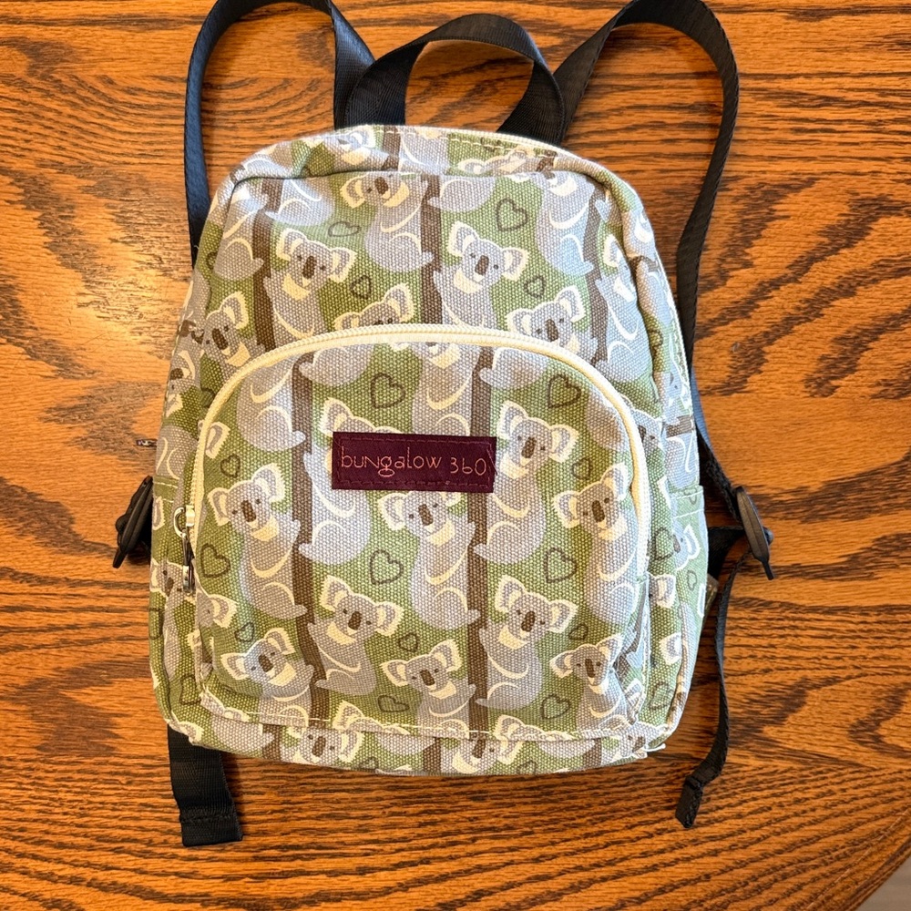🌻 bungalow 360 Green Koala Print Kids Mini Backpack